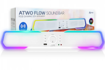 [쿠팡] 에이투 플로우 RGB LED 레인보우 블루투스 5.3 게이밍 사운드바 스피커 화이트, ATWO FLOW 49,900원