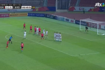 AFC U-23 올림픽예선 한국 VS 요르단 후반 추가시간 이동경 극장골.gif 2:1 종료