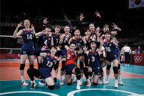 도쿄 올림픽 여자배구 한일전 승리 후 기념사진