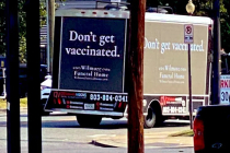 미국 회사, "백신맞지 마세요" 광고