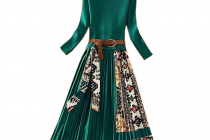 [쿠팡] 셀럽당 여성 니트 원피스 추동 패션 긴팔 스웨터 패치 프린트 롱 플리츠 스커트 32,500원
